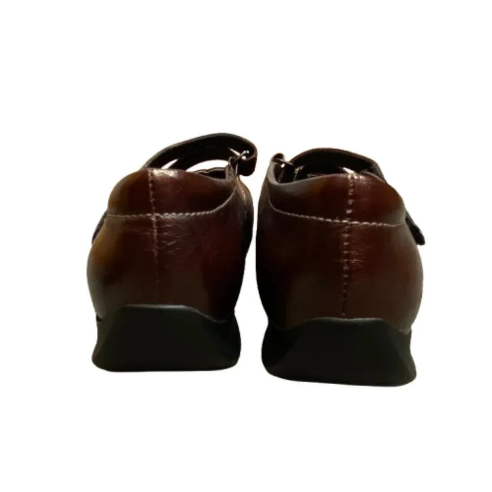Wolky Womens Mary Jane Shoes EU 41 US 9.5 Maroon Leather Z Strap Comfort Preppy